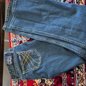 Levis Strauss Signature Dark Blue Flare Leg Jeans.sz.9 Jrs.(#1535A)